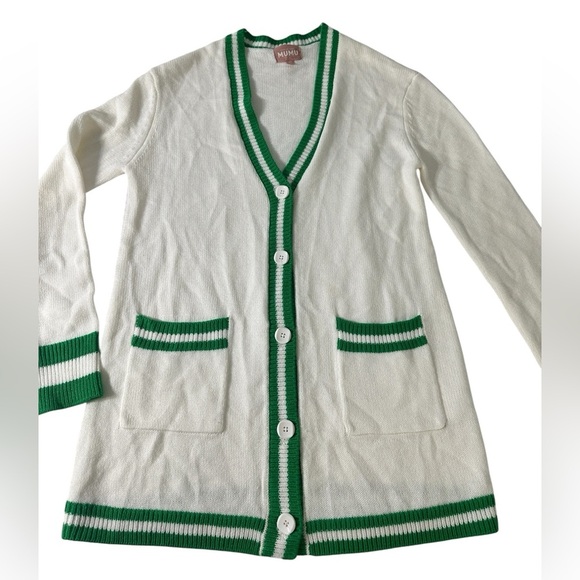 A323 Show Me Your Mumu Lambert Cardigan sz XS white Green - Picture 2 of 7